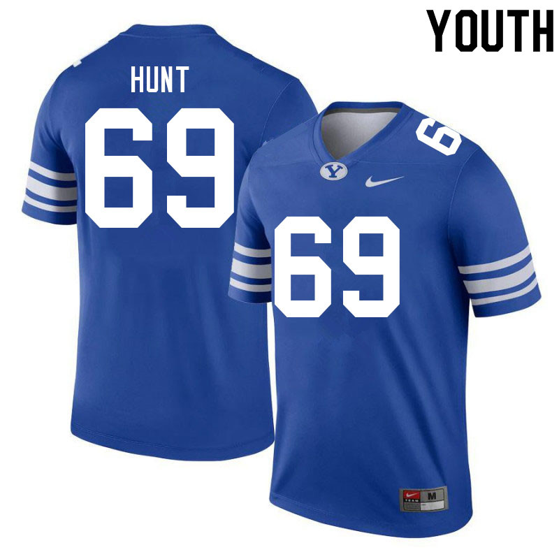 Youth #69 Mufi Hunt BYU Cougars College Football Jerseys Sale-Royal - Click Image to Close